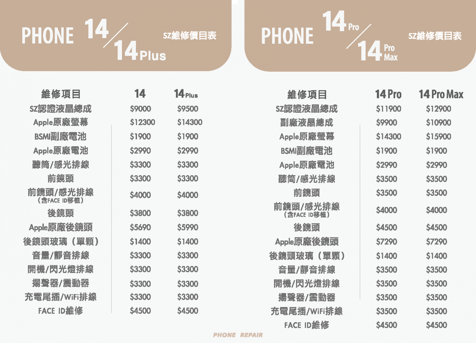 台中iphone14pro維修.換螢幕,背蓋破裂.玻璃破裂,螢幕破裂.換電池.價格.便宜.SZ評價.不能充電.無法開機