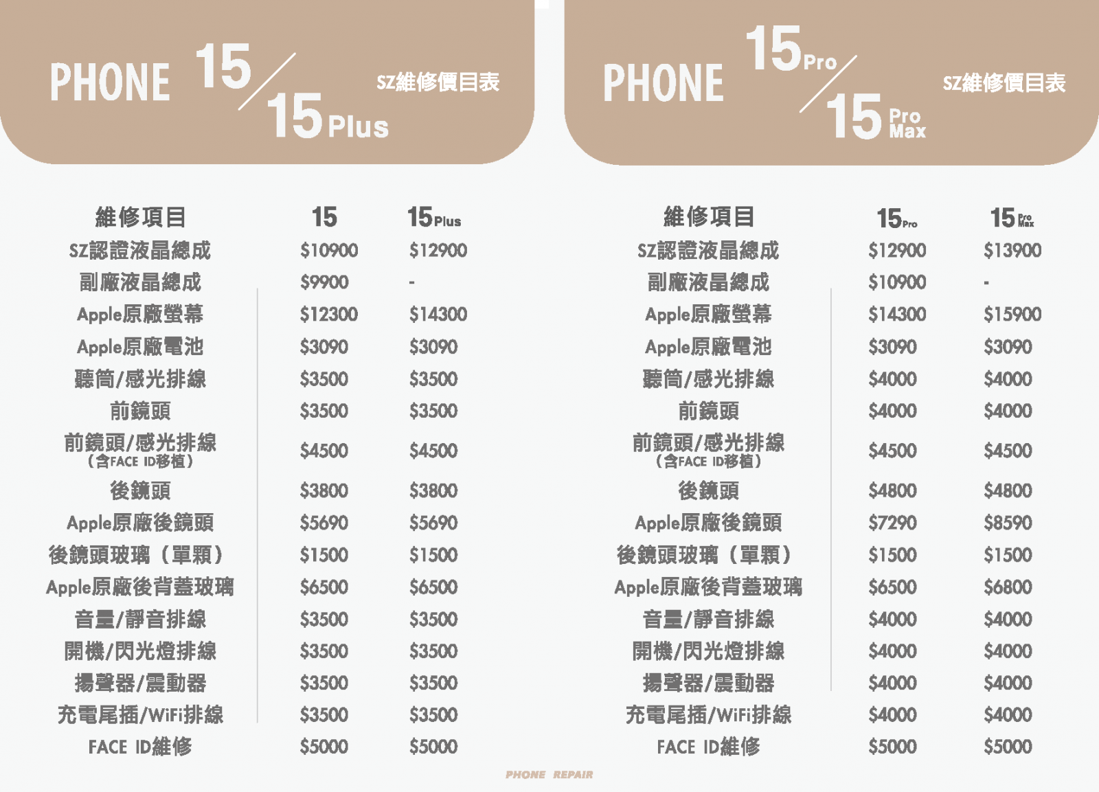 台中iphone15pro維修,背蓋破裂.玻璃破裂,螢幕破裂..換螢幕.換電池.價格.便宜.SZ評價.不能充電.無法開機